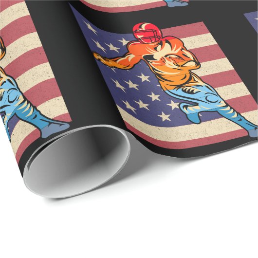 Vlag-Amerikaanse Football Retro Ball Sports Lover Cadeaupapier (Rol Hoek)