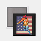 Vlag-Amerikaanse Football Retro Ball Sports Lover Magneet (Voorkant / Achterkant)