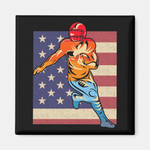 Vlag-Amerikaanse Football Retro Ball Sports Lover Magneet