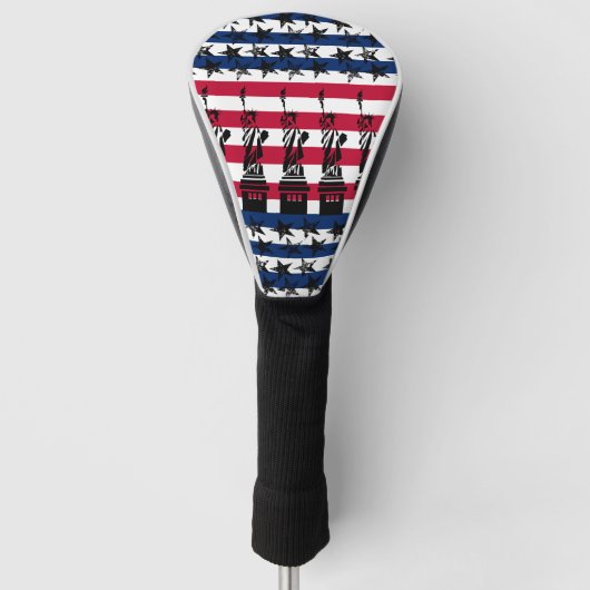 Vlag Amerikaanse Lady Liberty Freedom Golfheadcover (Voorkant)