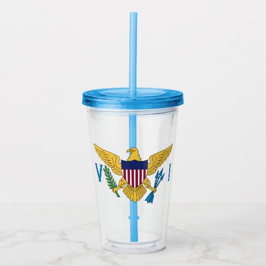Vlag Amerikaanse Maagdeneilanden Acryl Drinkbeker (Voorkant)