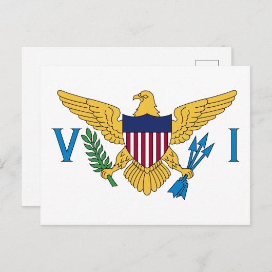 Vlag Amerikaanse Maagdeneilanden Briefkaart (Voorkant / Achterkant)