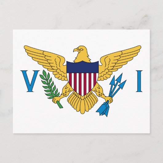 Vlag Amerikaanse Maagdeneilanden Briefkaart (Voorkant)