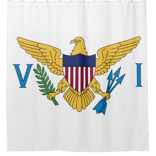 Vlag Amerikaanse Maagdeneilanden Douchegordijn (Voorkant)