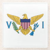 Vlag Amerikaanse Maagdeneilanden Glazen Onderzetter (Voorkant)