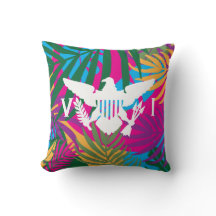 Vlag Amerikaanse Maagdeneilanden, kleurrijk tropis