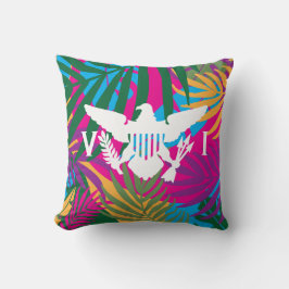 Vlag Amerikaanse Maagdeneilanden, kleurrijk tropis Kussen