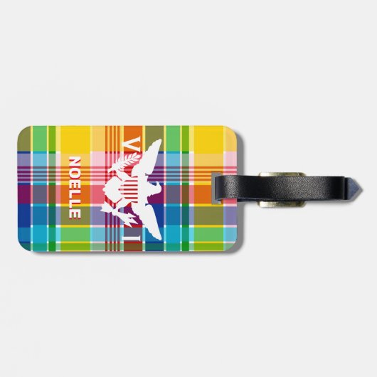 Vlag Amerikaanse Maagdeneilanden, Madras Bagagelabel (Achterkant horizontaal)