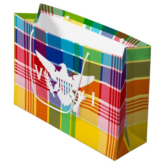 Vlag Amerikaanse Maagdeneilanden, Madras Groot Cadeauzakje (Voorkant Gekanteld)