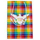 Vlag Amerikaanse Maagdeneilanden, Madras Medium Cadeauzakje (Voorkant)