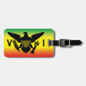 Vlag Amerikaanse Maagdeneilanden, Rasta, groen roo Bagagelabel (Voorkant horizontaal)