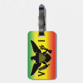 Vlag Amerikaanse Maagdeneilanden, Rasta, groen roo Bagagelabel (Achterkant verticaal)