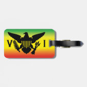 Vlag Amerikaanse Maagdeneilanden, Rasta, groen roo Bagagelabel (Achterkant horizontaal)