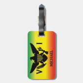 Vlag Amerikaanse Maagdeneilanden, Rasta, groen roo Bagagelabel (Achterkant verticaal)