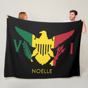 Vlag Amerikaanse Maagdeneilanden, Rasta Red, geel, Fleece Deken