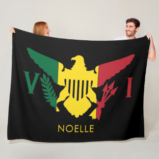 Vlag Amerikaanse Maagdeneilanden, Rasta Red, geel, Fleece Deken