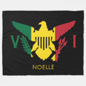 Vlag Amerikaanse Maagdeneilanden, Rasta Red, geel, Fleece Deken (Voorkant (Horizontaal))