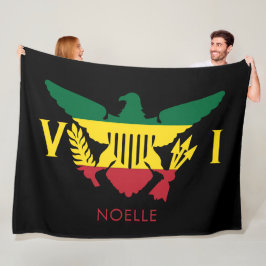 Vlag Amerikaanse Maagdeneilanden, Rasta Red, geel, Fleece Deken