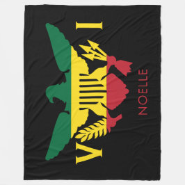 Vlag Amerikaanse Maagdeneilanden, Rasta Red, geel, Fleece Deken
