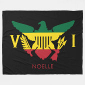 Vlag Amerikaanse Maagdeneilanden, Rasta Red, geel, Fleece Deken (Voorkant (Horizontaal))