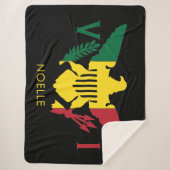 Vlag Amerikaanse Maagdeneilanden, Rasta Red, geel, Sherpa Deken (Voorkant)