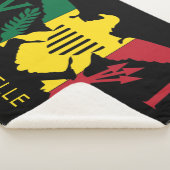 Vlag Amerikaanse Maagdeneilanden, Rasta Red, geel, Sherpa Deken (3/4)