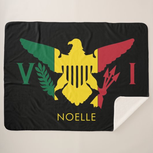 Vlag Amerikaanse Maagdeneilanden, Rasta Red, geel, Sherpa Deken (Voorkant (horizontaal))