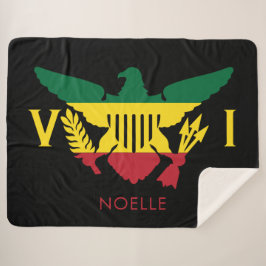 Vlag Amerikaanse Maagdeneilanden, Rasta Red, geel, Sherpa Deken