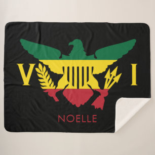 Vlag Amerikaanse Maagdeneilanden, Rasta Red, geel, Sherpa Deken