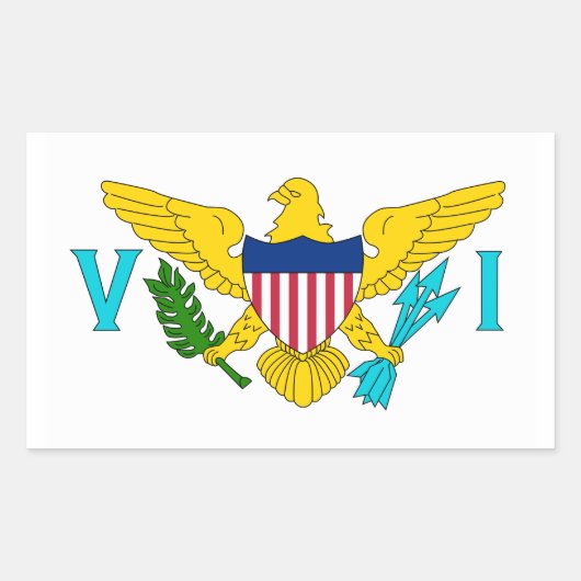 Vlag Amerikaanse Maagdeneilanden Rechthoekige Sticker (Voorkant)