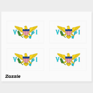 Vlag Amerikaanse Maagdeneilanden Rechthoekige Sticker