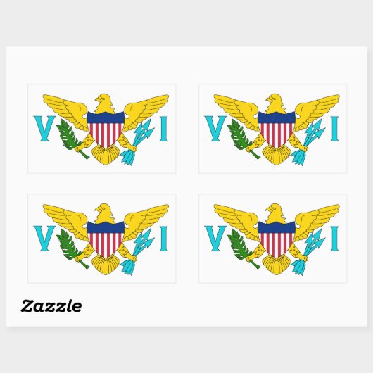 Vlag Amerikaanse Maagdeneilanden Rechthoekige Sticker (Vel)