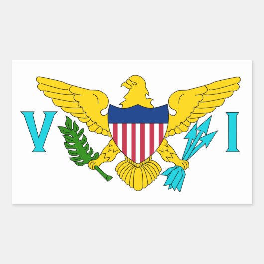 Vlag Amerikaanse Maagdeneilanden Rechthoekige Sticker (Voorkant)