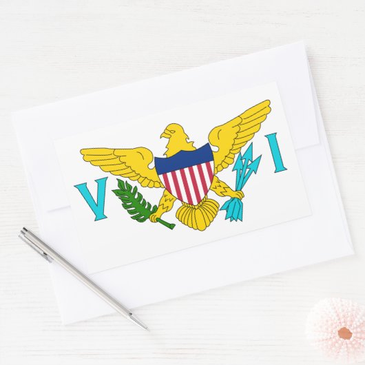 Vlag Amerikaanse Maagdeneilanden Rechthoekige Sticker (Envelop)