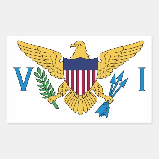Vlag Amerikaanse Maagdeneilanden Rechthoekige Sticker (Voorkant)