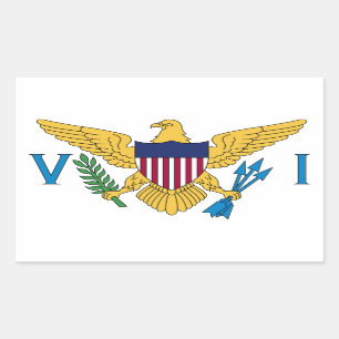 Vlag Amerikaanse Maagdeneilanden Rechthoekige Sticker