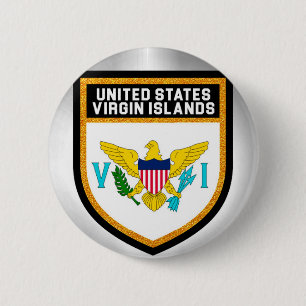 Vlag Amerikaanse Maagdeneilanden Ronde Button 5,7 Cm