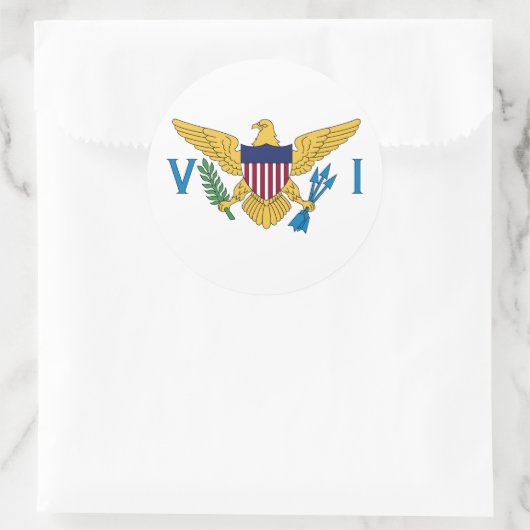 Vlag Amerikaanse Maagdeneilanden Ronde Sticker (Tas)