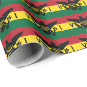 Vlag Amerikaanse Maagdeneilanden | Rood, geel, gro Cadeaupapier (Rol Hoek)