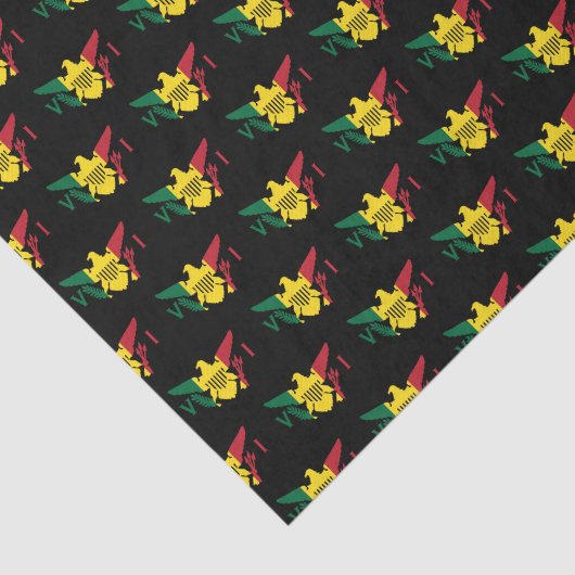 Vlag Amerikaanse Maagdeneilanden | Rood geel groen Tissuepapier (Detail)