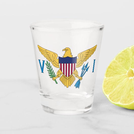 Vlag Amerikaanse Maagdeneilanden Shot Glas (Voorkant)