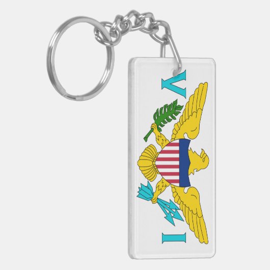 Vlag Amerikaanse Maagdeneilanden Sleutelhanger (Voorkant Links)