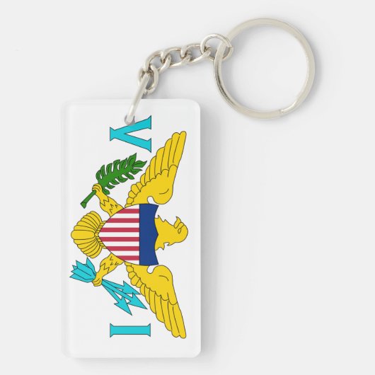 Vlag Amerikaanse Maagdeneilanden Sleutelhanger (achterkant)