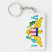 Vlag Amerikaanse Maagdeneilanden Sleutelhanger (Voorkant)