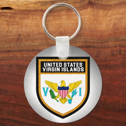 Vlag Amerikaanse Maagdeneilanden Sleutelhanger (Voorkant)