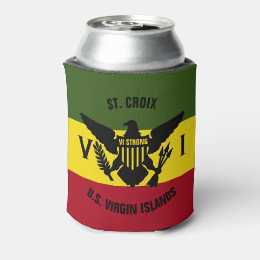 Vlag Amerikaanse Maagdeneilanden, St. Croix Red Ye Blikjeskoeler (Blikje Achterkant)