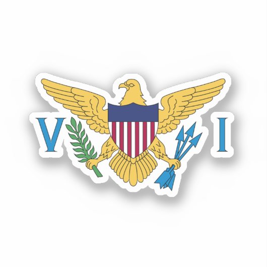 Vlag Amerikaanse Maagdeneilanden Sticker (Voorkant)