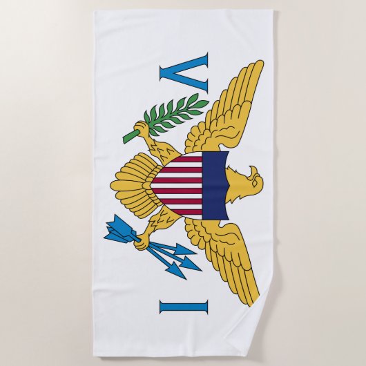 Vlag Amerikaanse Maagdeneilanden Strandlaken (Voorkant)