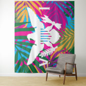 Vlag Amerikaanse Maagdeneilanden, tropische blader Wandkleed (In situ)