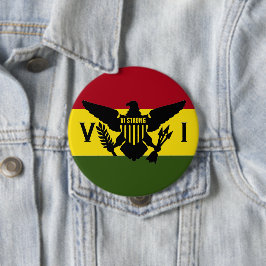 Vlag Amerikaanse Maagdeneilanden - VI STERK Ronde Button 4,0 Cm